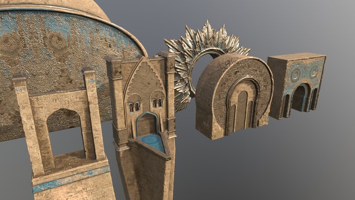 Desert Fortress Gates 3D Model