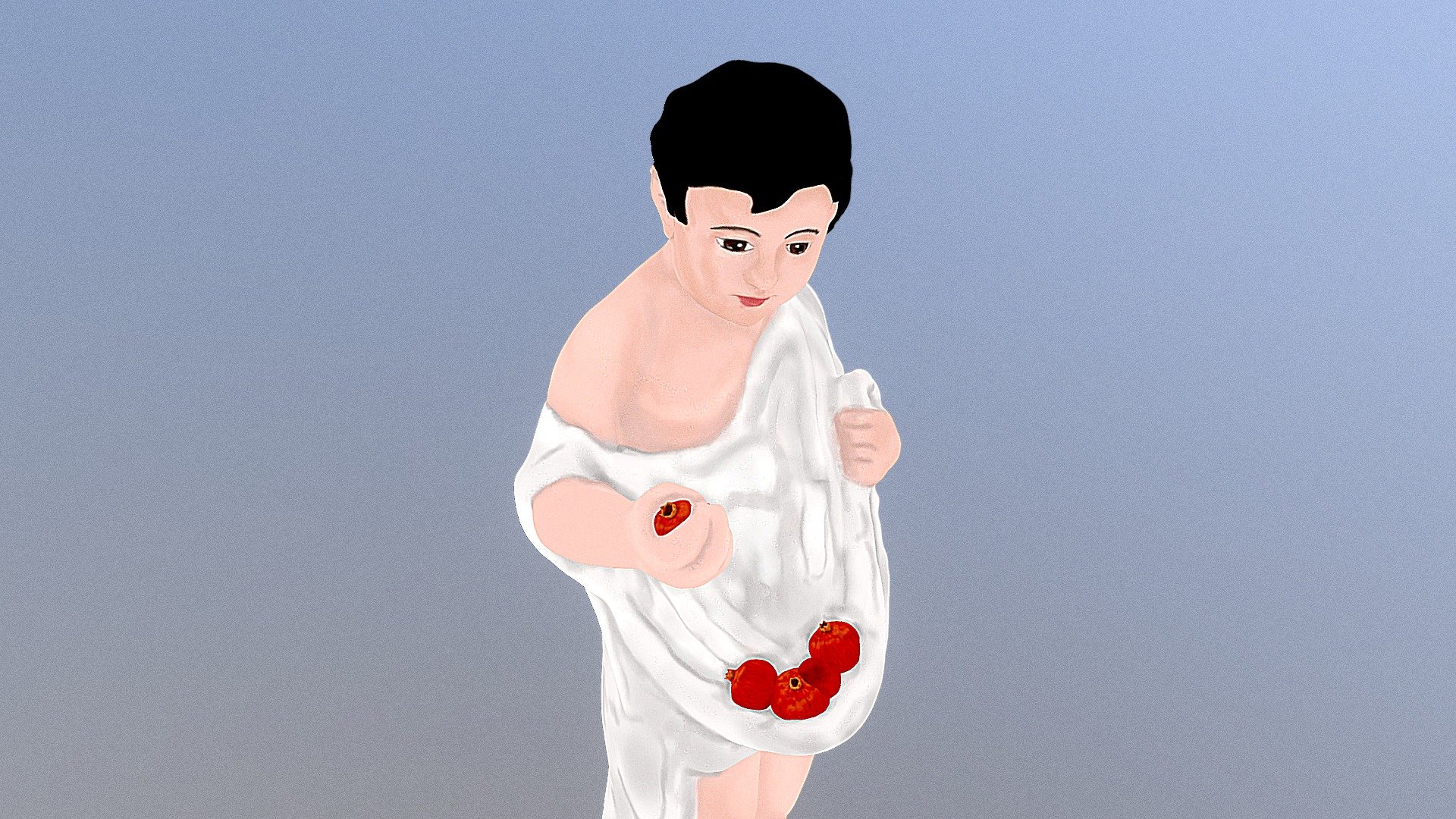 Boy with pomegranate