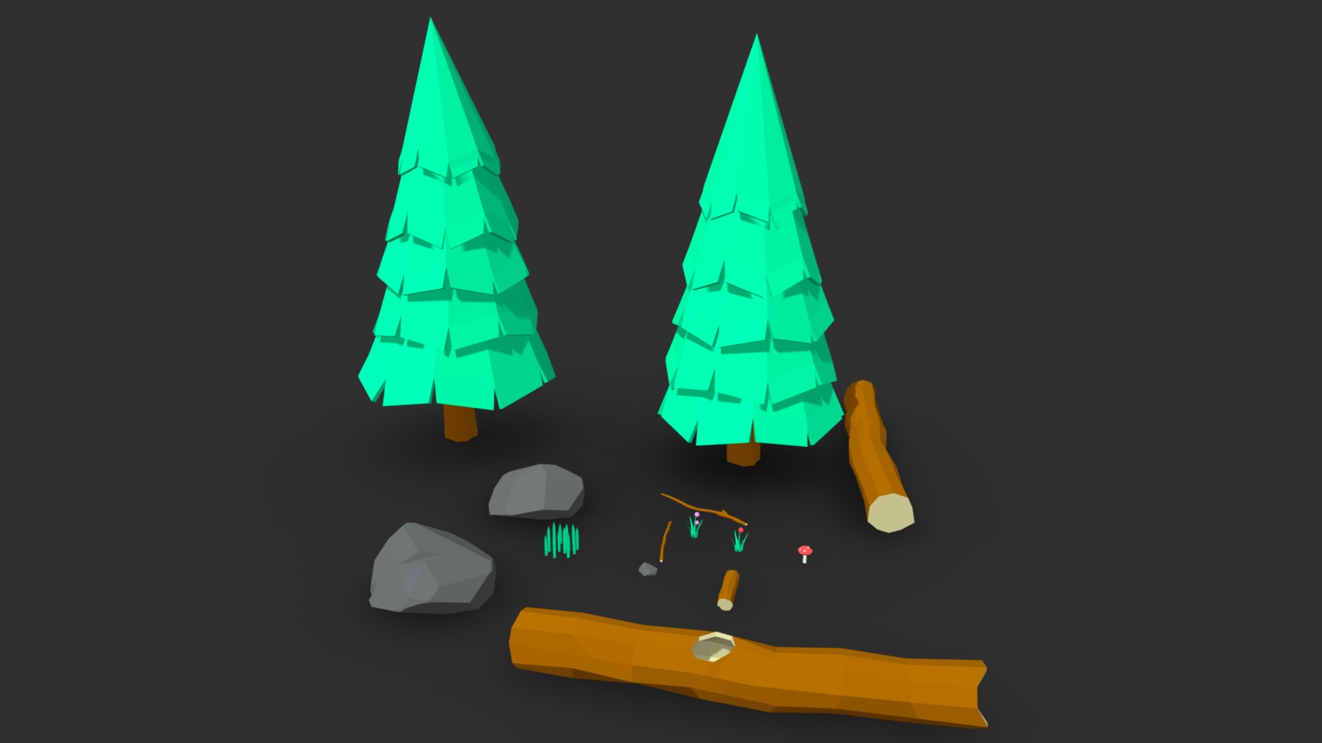 3D model Low Poly Nature Set - This is a 3D model of the Low Poly Nature Set. The 3D model is about a screenshot of a video game.