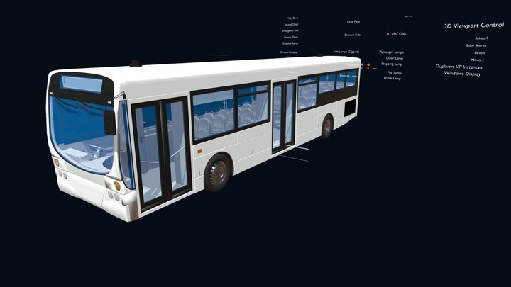 Transit Bus | Two Service Doors (variant) 3D Model