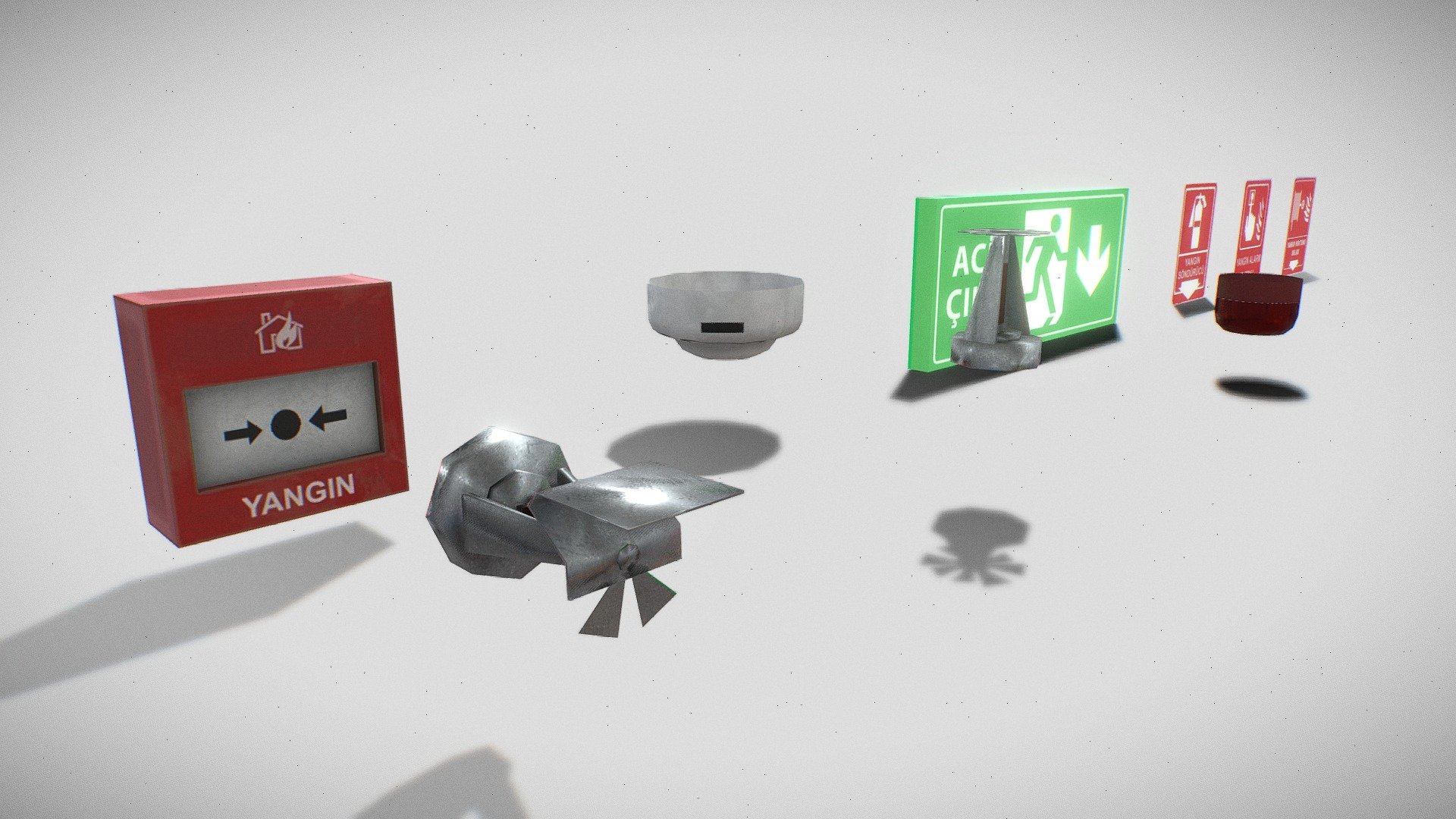 Fire Safety Props Set - Game Ready - 3D model by cankut (@cankutt ...