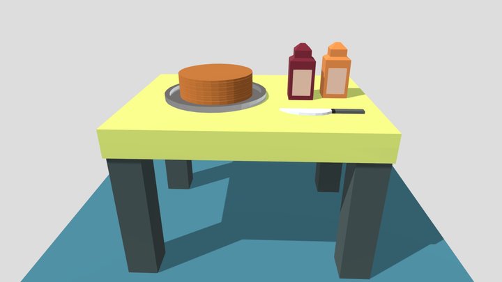 Table d'érable 3D 3D Model