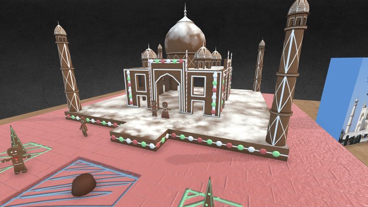 Taj Mahal gingerbread house 3D Model
