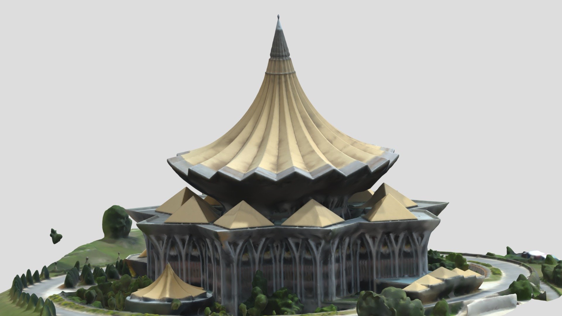 Dewan Undangan Negeri Dun Sarawak Buy Royalty Free 3d Model By