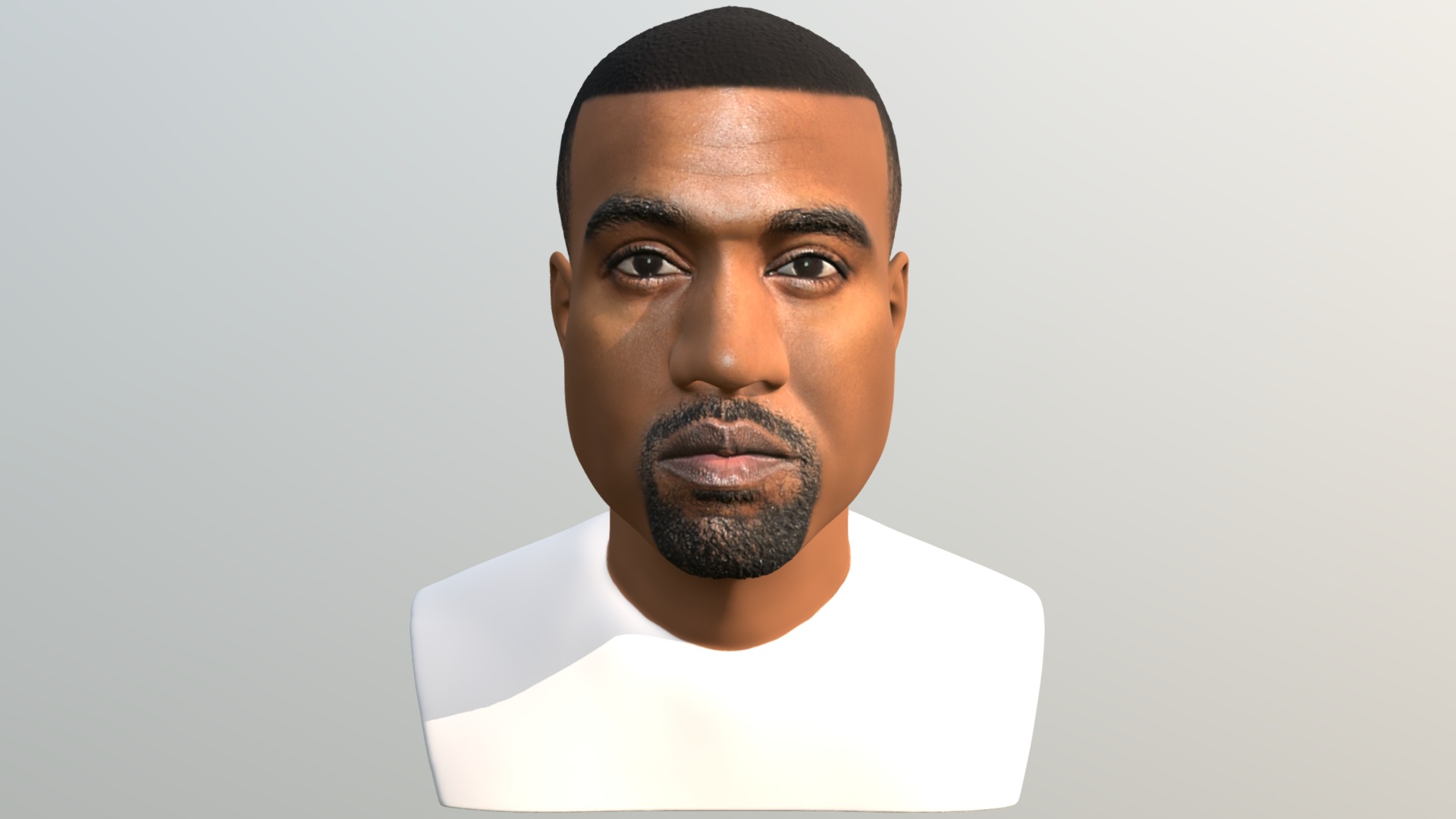 3D model Kanye West bust for full color 3D printing - This is a 3D model of the Kanye West bust for full color 3D printing. The 3D model is about a man with a beard.