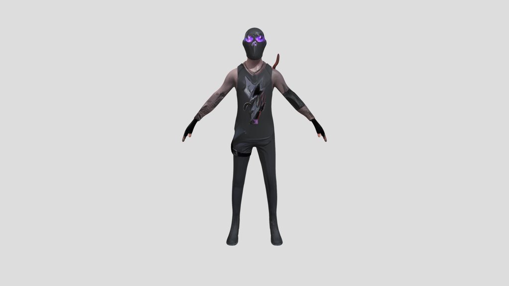 Masked tattooed figure