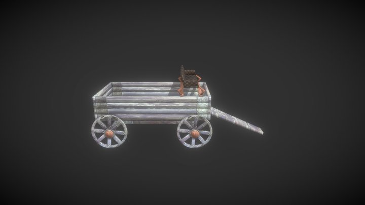 Horseles Wagon 3D Model