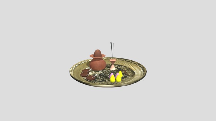 Pooja / Aarti Thali | Indian Worship Plate 3D 3D Model