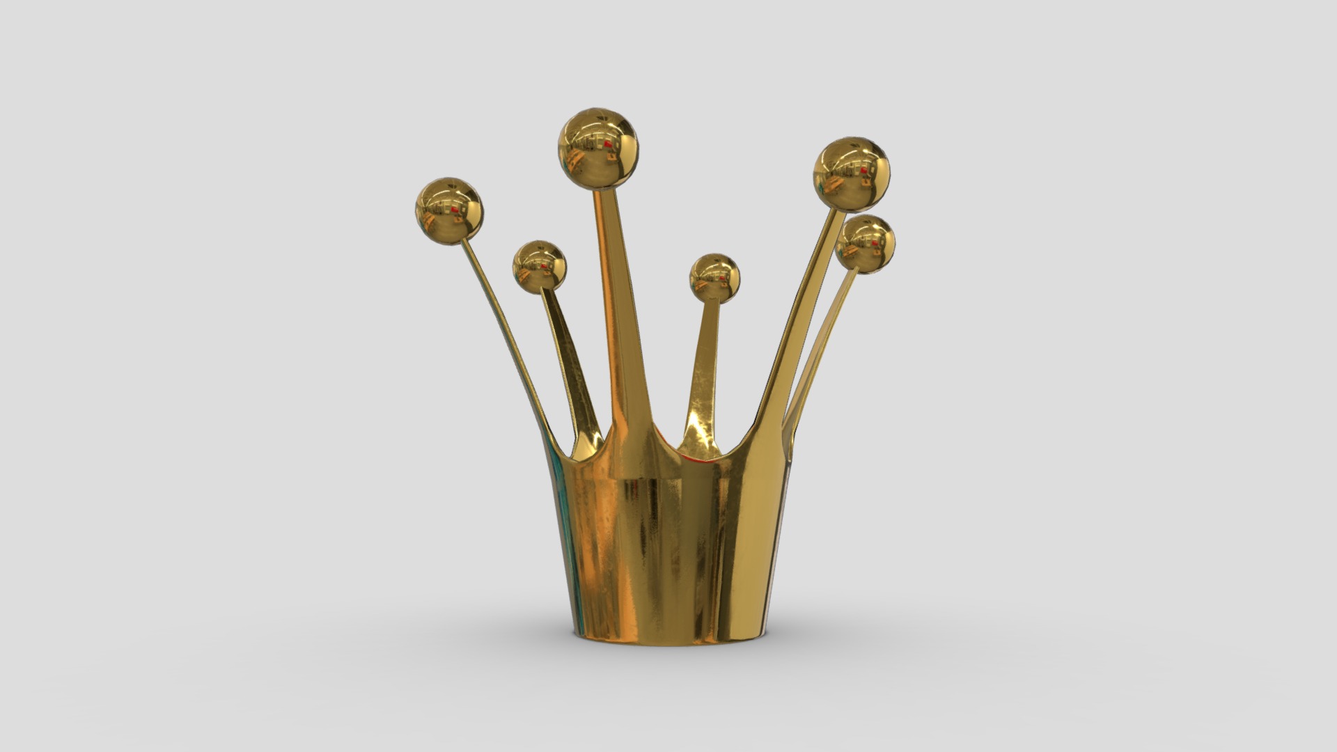 3D model Crown - This is a 3D model of the Crown. The 3D model is about a brass trophy with gold and silver balls.