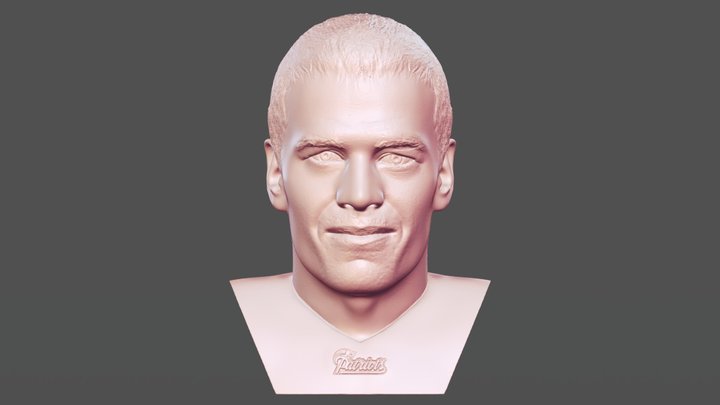 Tom Brady bust for 3D printing 3D Model