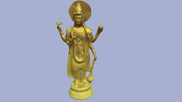 Vishnu golden statue 3D Model