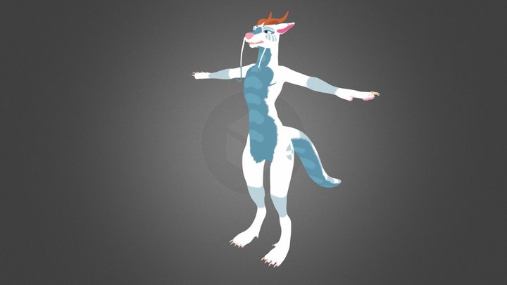 White & BLue Dragon 3D Model