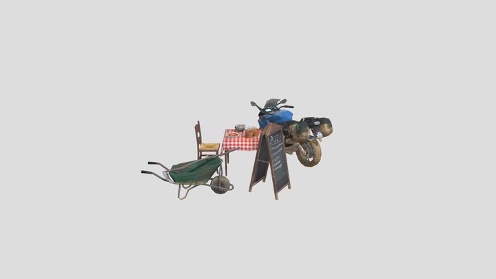 By the ocean - 2 more detailed props textured 3D Model