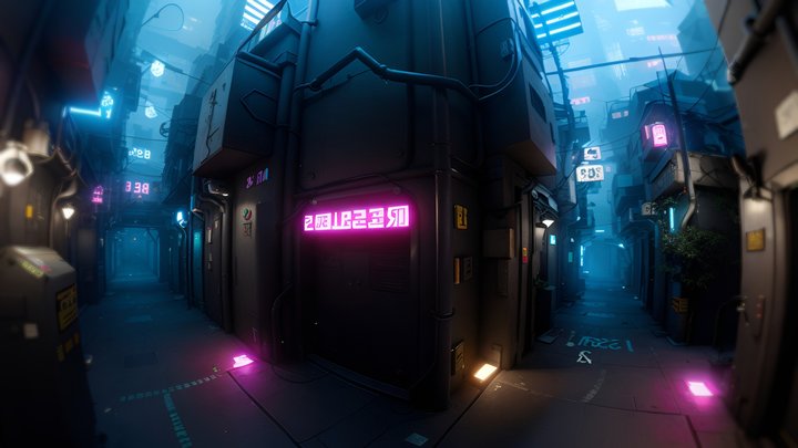 FREE - SkyBox Dystopian Alleyway 3D Model