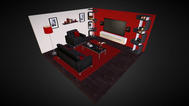 Modern Living Room 3D Model
