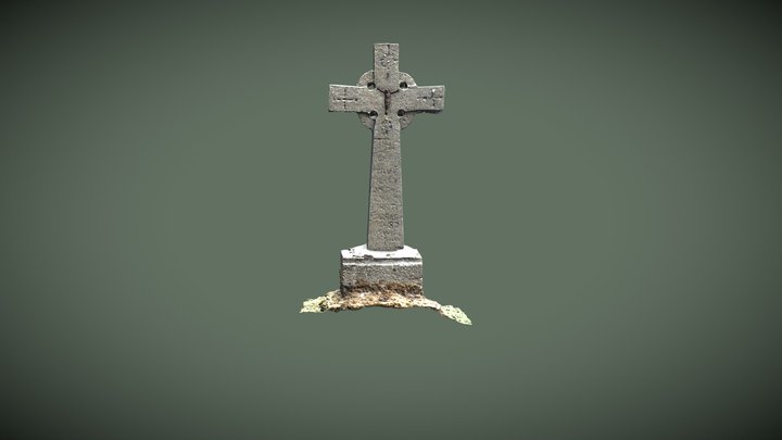 Kildavnet Graveyard, Cross Headstone 3D Model