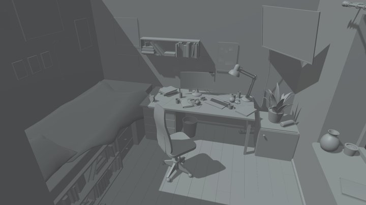 Draft_ Boss_ Room 3D Model