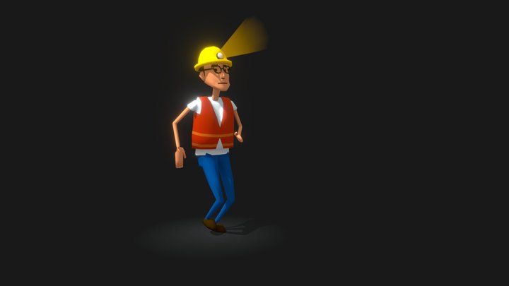 A happy worker 3D Model