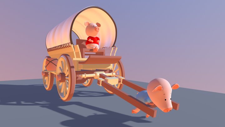 Wild West Cart 3D Model