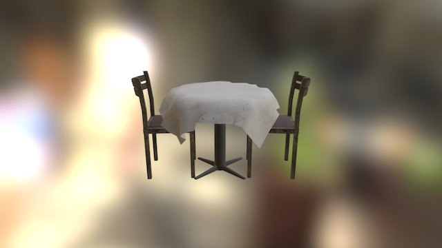 Table & Chairs Cityscene Prop 3D Model