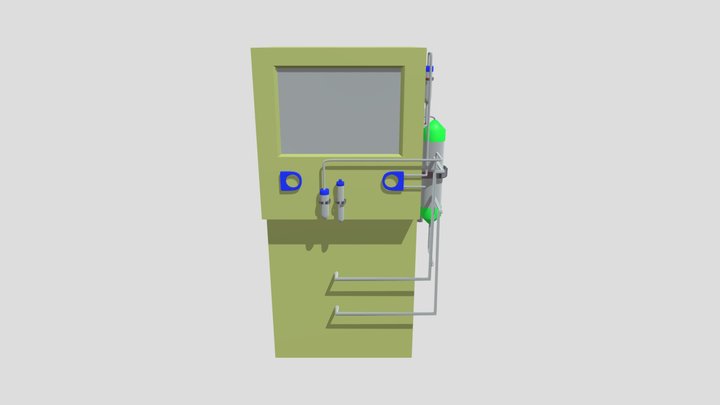 Medical Hemodialysis Machine 3D Model 3D Model