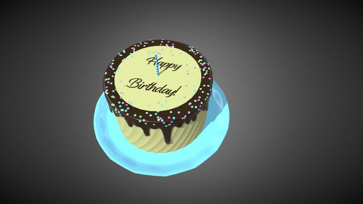 Chocolate Drizzle Cake 3D Model