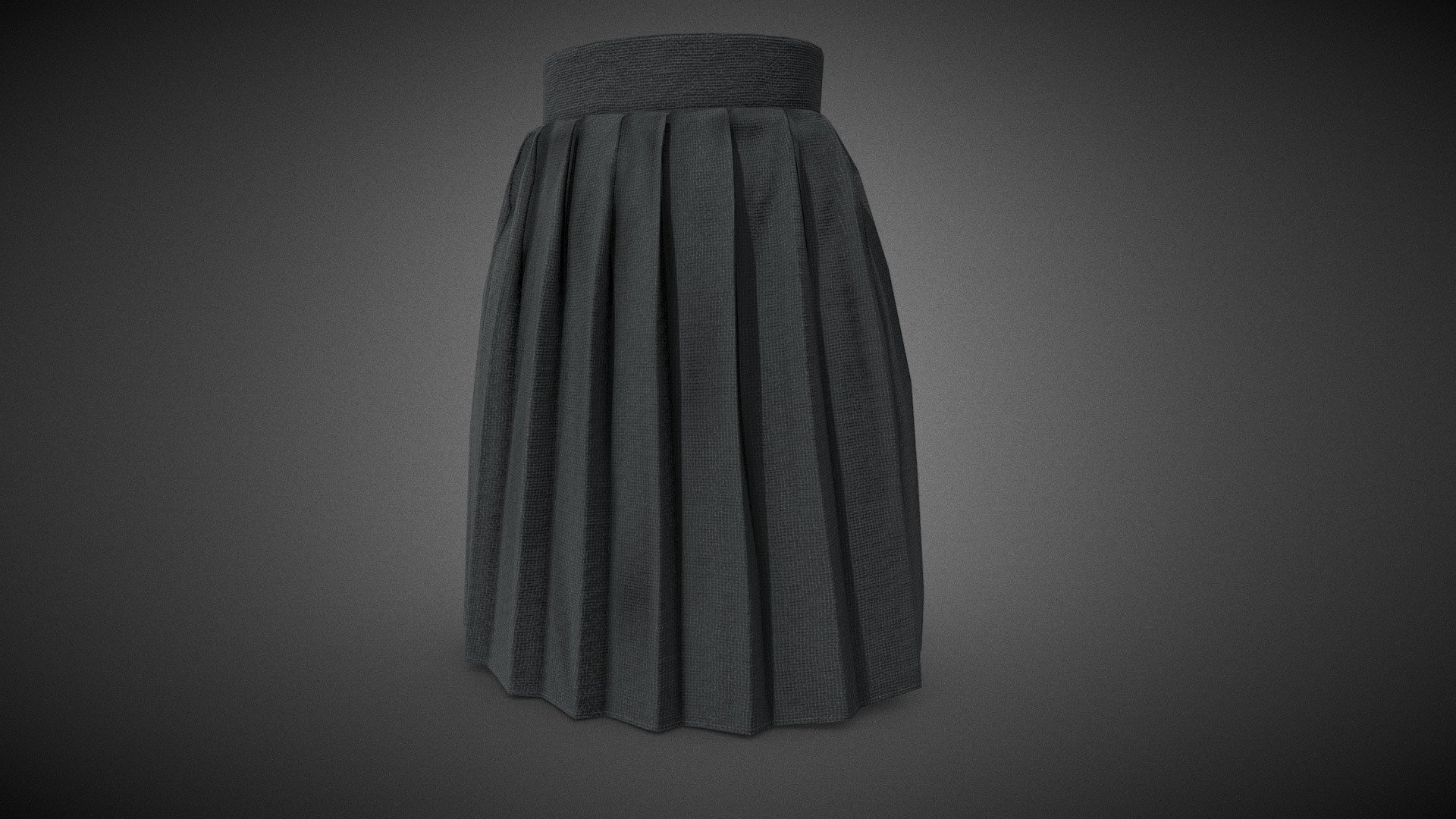 Black Knife Pleated Skirt Buy Royalty Free 3D model by CG StudioX (CG_StudioX) [80eb6fe