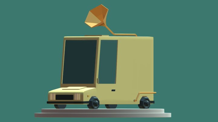 LowPoly Cartoon Car 3D Model