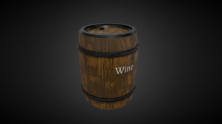 Wine Barrel Prop: Hard Surface Model 3D Model