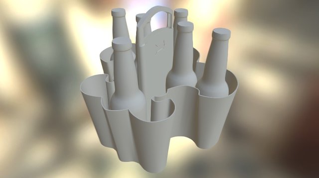 New Bucket Finished With Bottles 3D Model