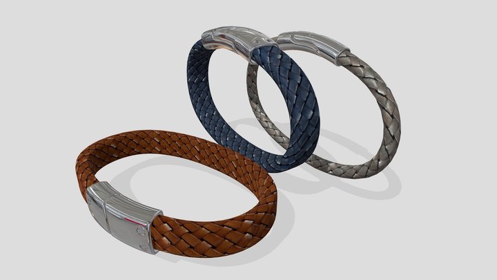 Embrace Bracelet braided Leather 3D Model