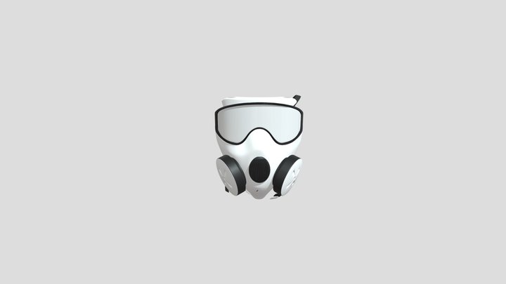 Black White Realistic Gas Mask 3D Model
