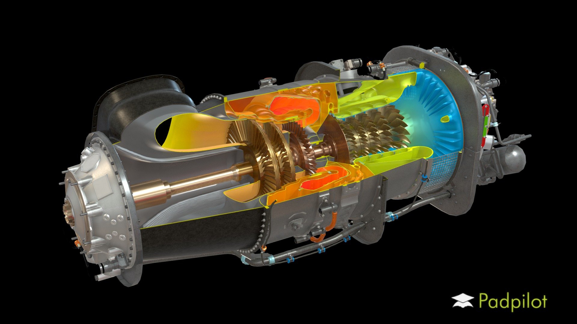 PT6C-67C Turboshaft Engine - 3D model by Padpilot (@Padpilot) [80f8062]