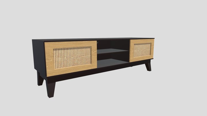 Wooden TV Stand 3D Model