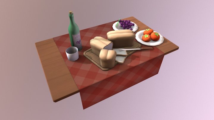 Low Poly Still Life 3D Model