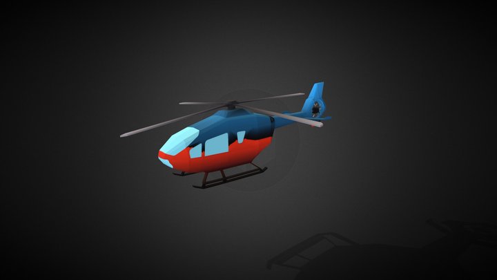 Low poly Helicopter 3D Model