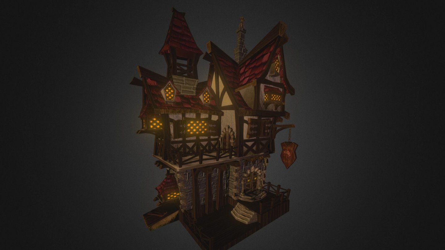 Village House Project- Tavern - 3D model by louvey [80fc1ce] - Sketchfab