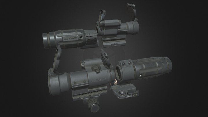 Aimpoint Dual Kit (PRO and Magnifier 3x) 3D Model