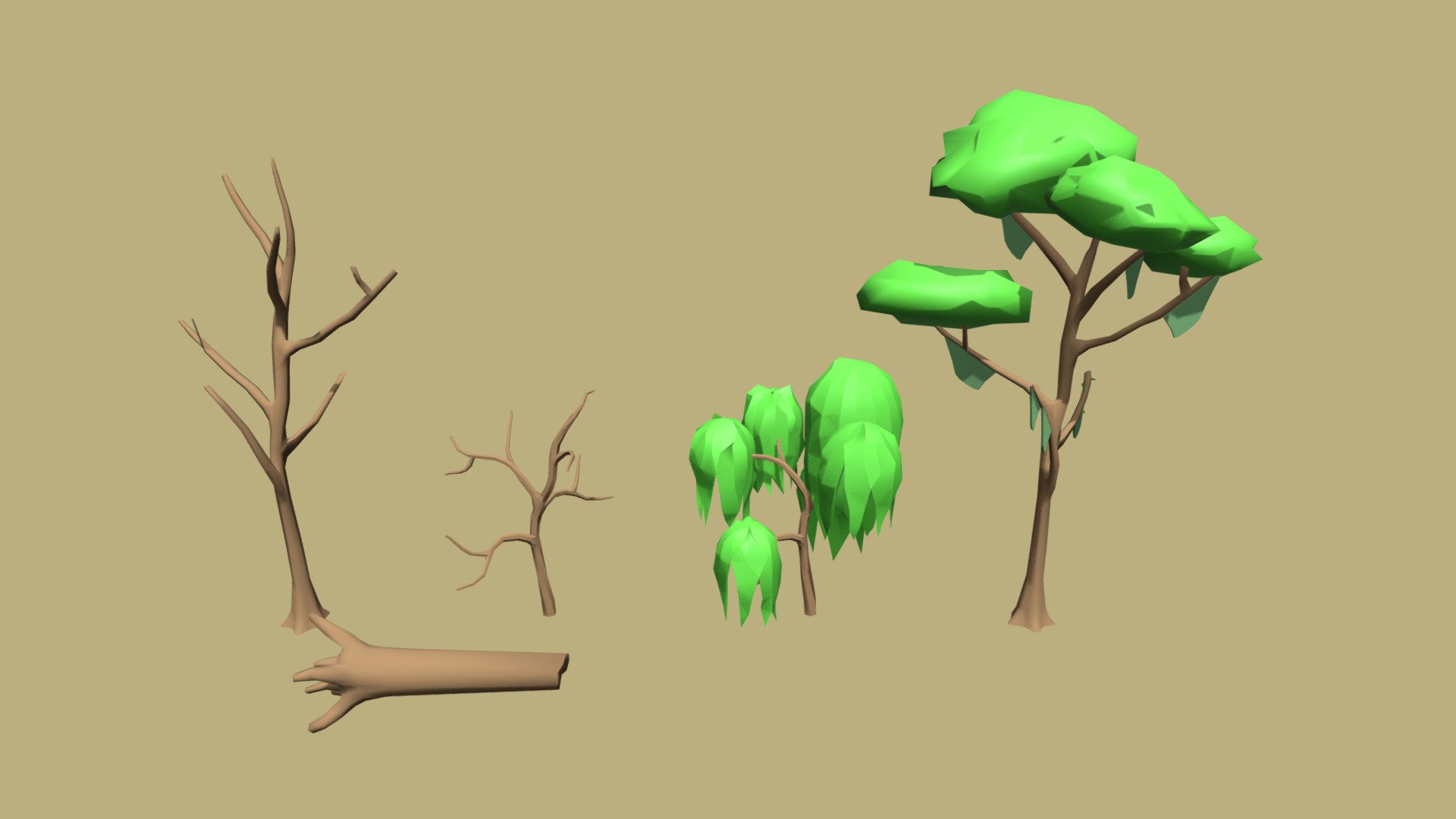 Poly Swamp - Large Plants - 3d Model By Runemarkstudio [80ff4a8 