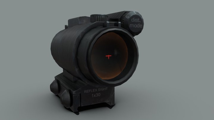 FIXED JTH Scar Reflex Sight Attachment 3D Model