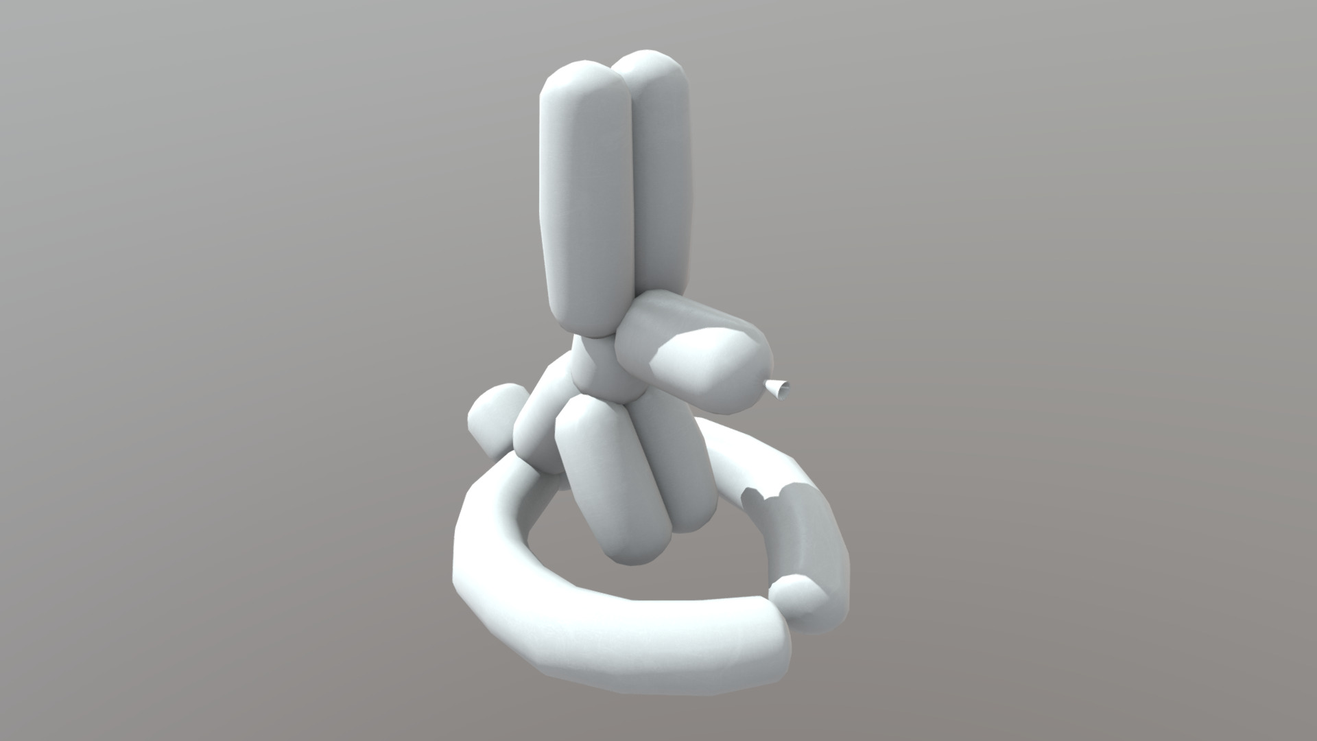 3D model Balloon Rabbit - This is a 3D model of the Balloon Rabbit. The 3D model is about a white light bulb.