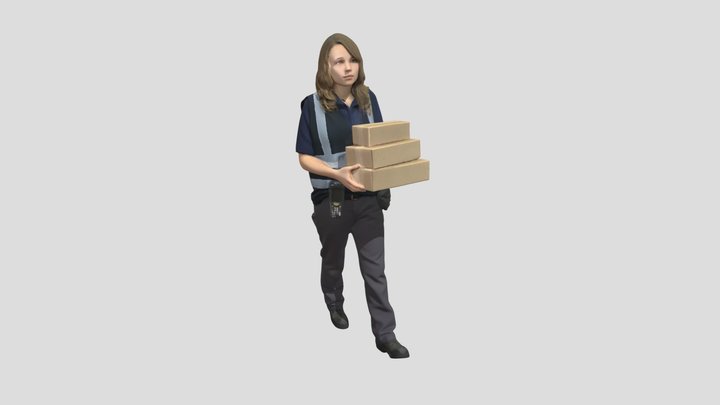 Warehouse Worker With Boxes – Free 3D Model STL