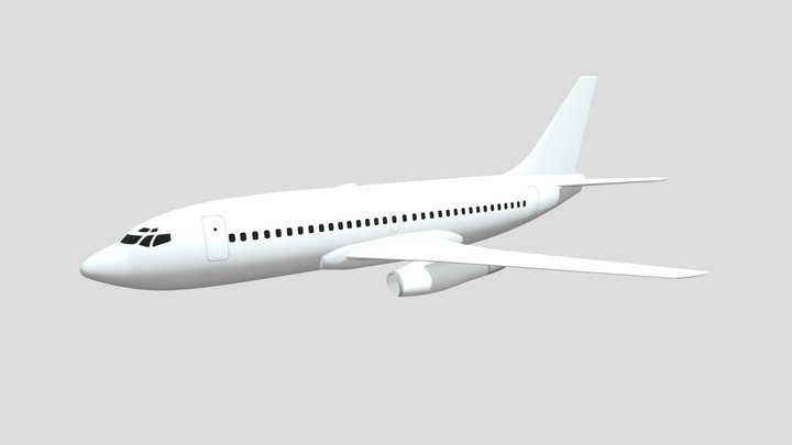 Boeing 737-200 White 3D Model