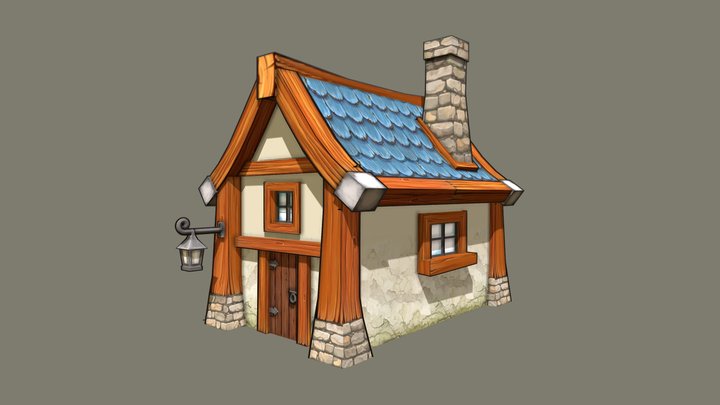 Toon Fantasy House 3D Model