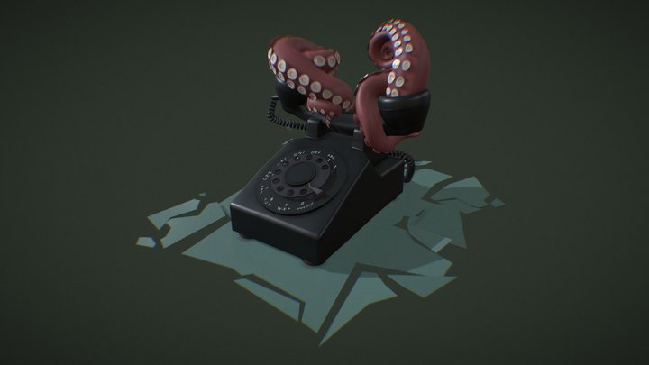 Mad vintage telephone 3D Model