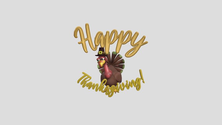 Happy Thanksgiving Turkey 3D Model