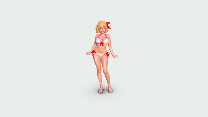 Girl with bikini 3D Model