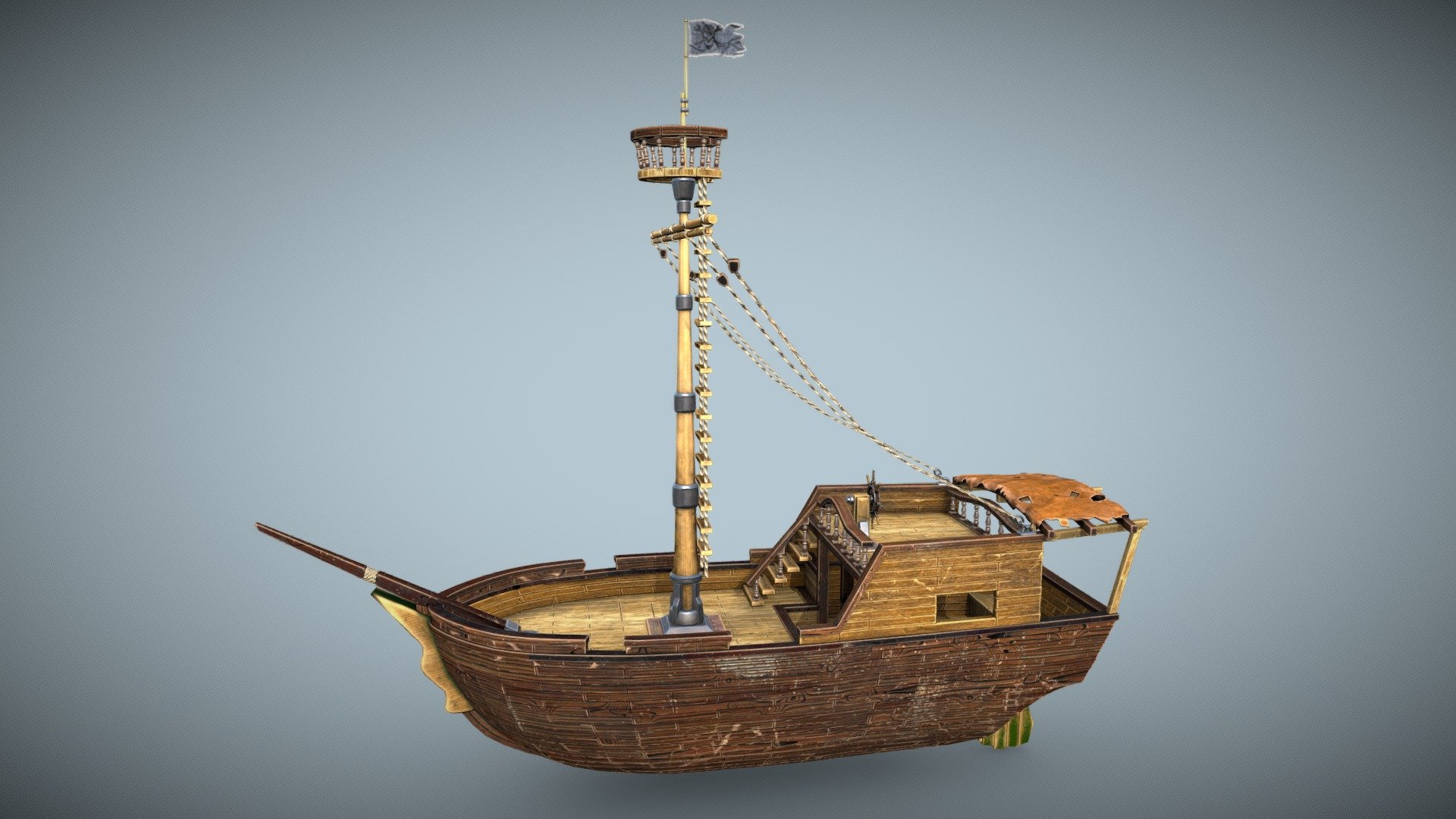 Pirate ship PBR low-poly 3D model - Buy Royalty Free 3D model by ...