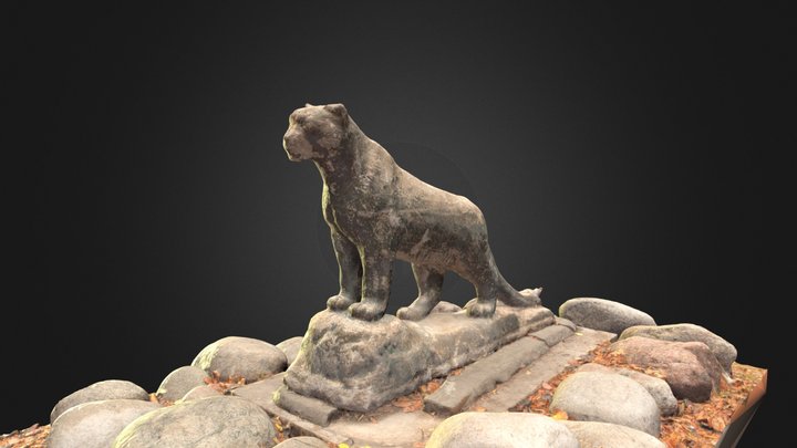 Big cat statue 3D Model