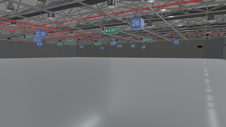Hall Exhibition Ceiling 3D Model